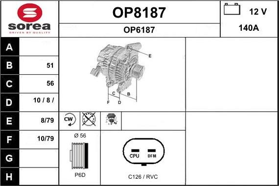 SNRA OP8187 - Alternator furqanavto.az