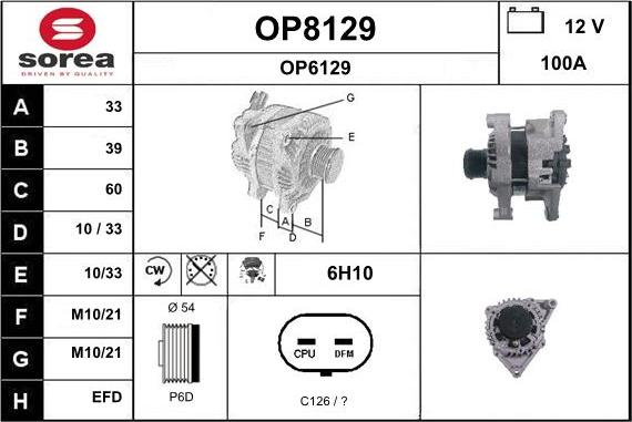 SNRA OP8129 - Alternator furqanavto.az
