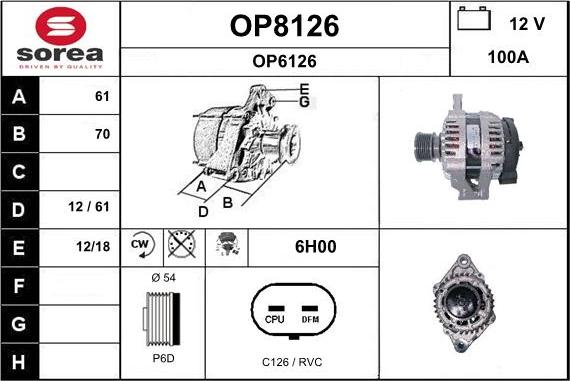 SNRA OP8126 - Alternator furqanavto.az