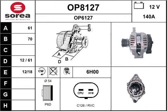 SNRA OP8127 - Alternator furqanavto.az