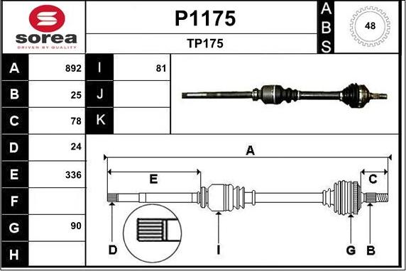 SNRA P1175 - Sürücü mili furqanavto.az