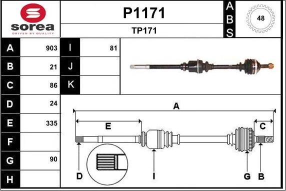 SNRA P1171 - Sürücü mili furqanavto.az