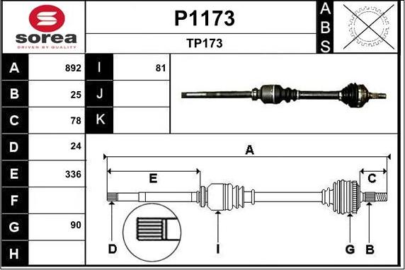 SNRA P1173 - Sürücü mili furqanavto.az