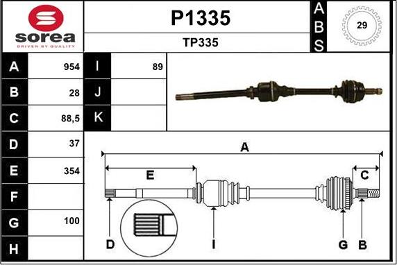 SNRA P1335 - Sürücü mili furqanavto.az