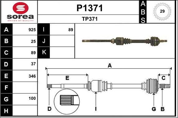 SNRA P1371 - Sürücü mili furqanavto.az