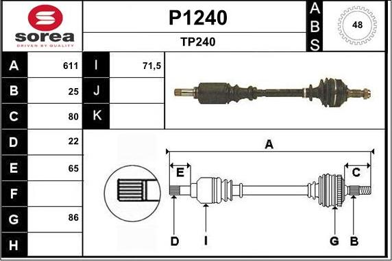 SNRA P1240 - Sürücü mili furqanavto.az