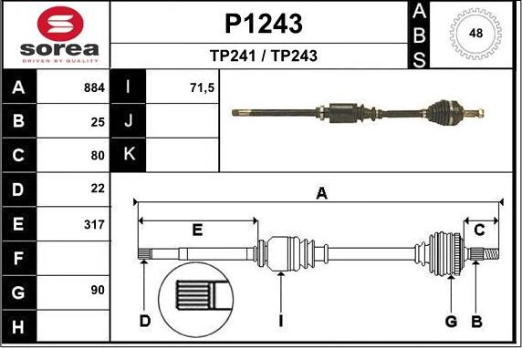 SNRA P1243 - Sürücü mili furqanavto.az