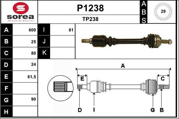 SNRA P1238 - Sürücü mili furqanavto.az