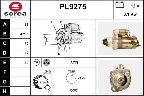 SNRA PL9275 - Başlanğıc furqanavto.az