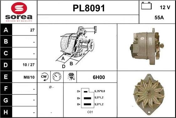 SNRA PL8091 - Alternator furqanavto.az