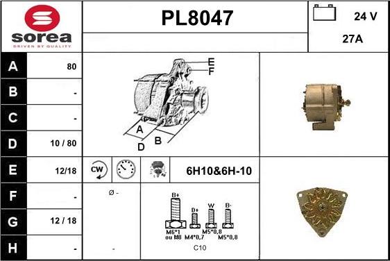 SNRA PL8047 - Alternator furqanavto.az