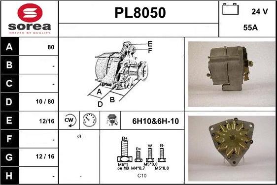 SNRA PL8050 - Alternator furqanavto.az