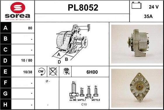 SNRA PL8052 - Alternator furqanavto.az