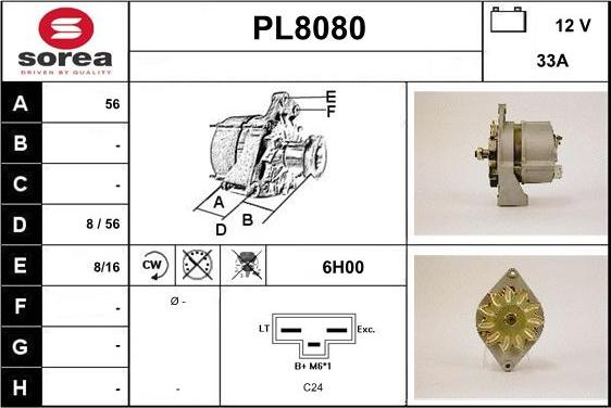 SNRA PL8080 - Alternator furqanavto.az