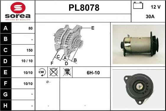SNRA PL8078 - Alternator furqanavto.az