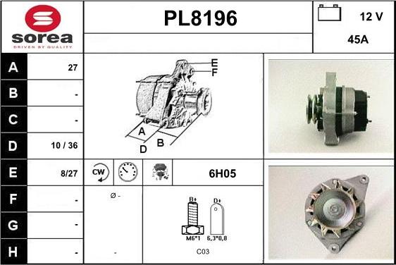 SNRA PL8196 - Alternator furqanavto.az