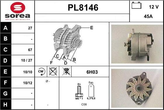 SNRA PL8146 - Alternator furqanavto.az