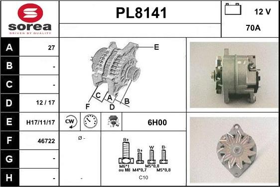 SNRA PL8141 - Alternator furqanavto.az