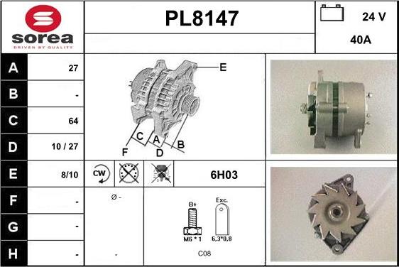 SNRA PL8147 - Alternator furqanavto.az