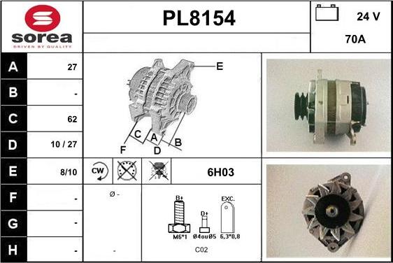 SNRA PL8154 - Alternator furqanavto.az