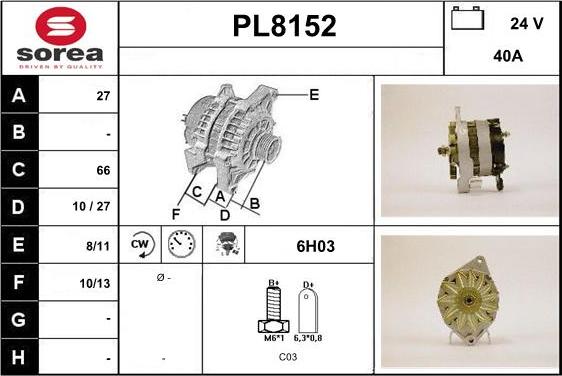 SNRA PL8152 - Alternator furqanavto.az