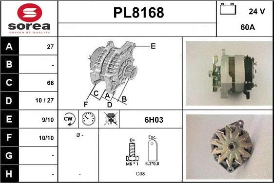 SNRA PL8168 - Alternator furqanavto.az