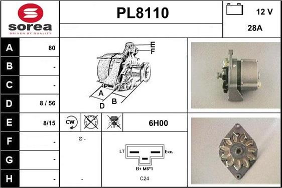 SNRA PL8110 - Alternator furqanavto.az