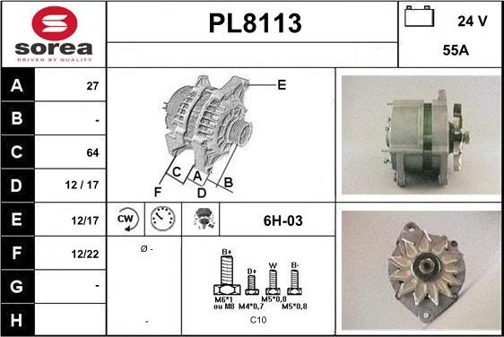 SNRA PL8113 - Alternator furqanavto.az