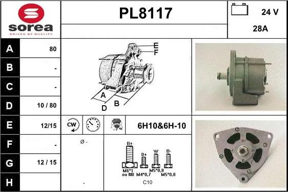 SNRA PL8117 - Alternator furqanavto.az