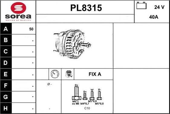 SNRA PL8315 - Alternator furqanavto.az