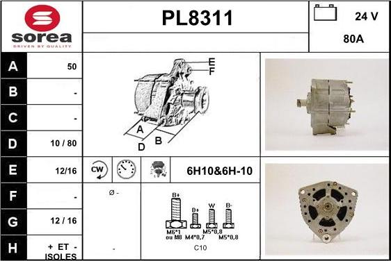 SNRA PL8311 - Alternator furqanavto.az