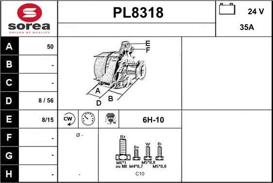 SNRA PL8318 - Alternator furqanavto.az