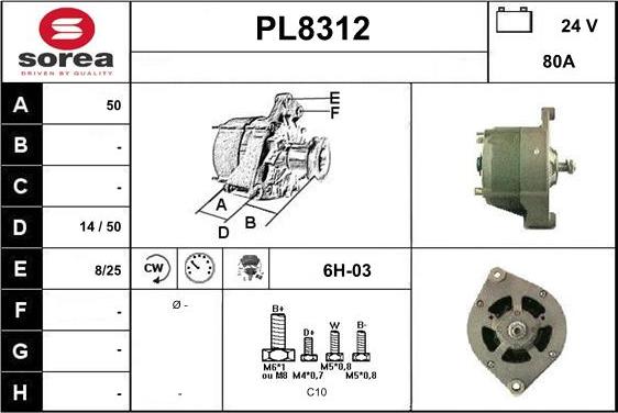 SNRA PL8312 - Alternator furqanavto.az