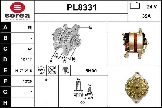 SNRA PL8331 - Alternator furqanavto.az