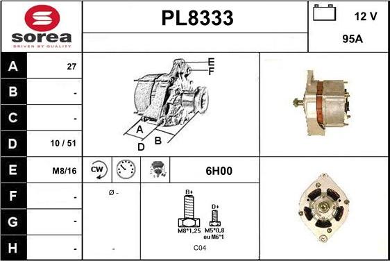 SNRA PL8333 - Alternator furqanavto.az