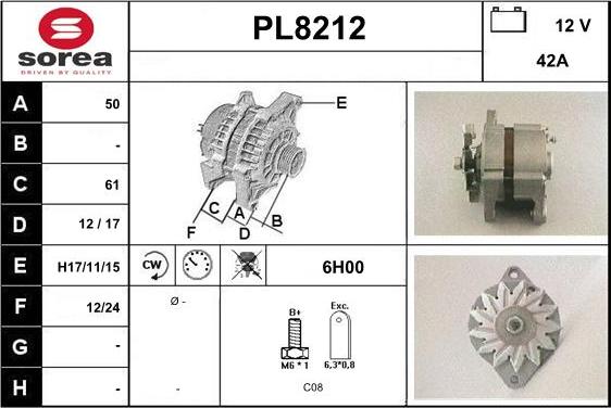 SNRA PL8212 - Alternator furqanavto.az