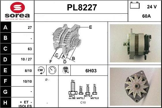 SNRA PL8227 - Alternator furqanavto.az