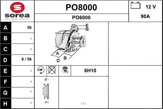 SNRA PO8000 - Alternator furqanavto.az