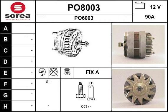 SNRA PO8003 - Alternator furqanavto.az