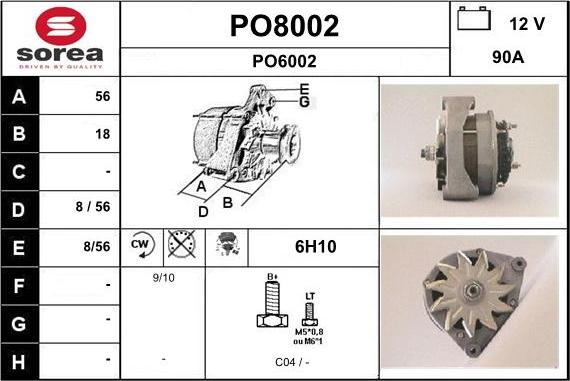 SNRA PO8002 - Alternator furqanavto.az