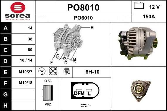 SNRA PO8010 - Alternator furqanavto.az