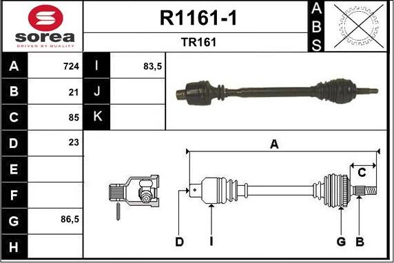 SNRA R1161-1 - Sürücü mili furqanavto.az