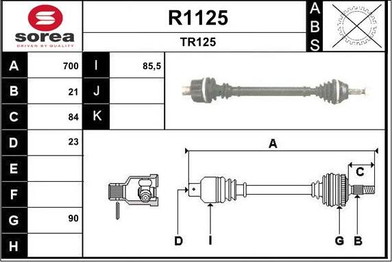 SNRA R1125 - Sürücü mili furqanavto.az