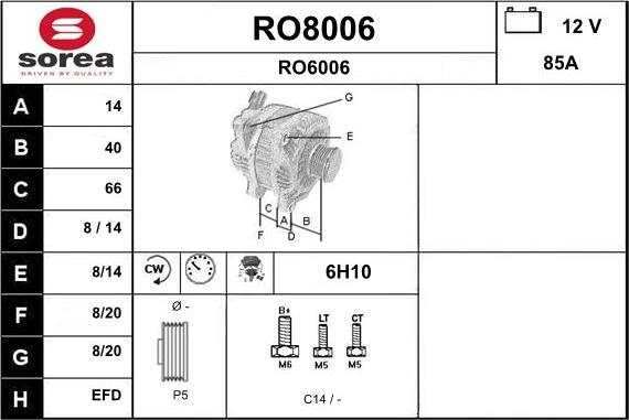 SNRA RO8006 - Alternator furqanavto.az