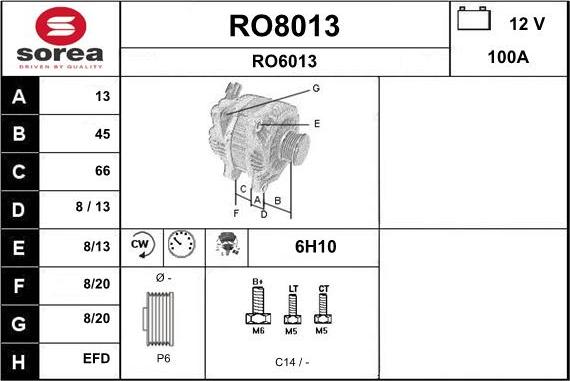 SNRA RO8013 - Alternator furqanavto.az