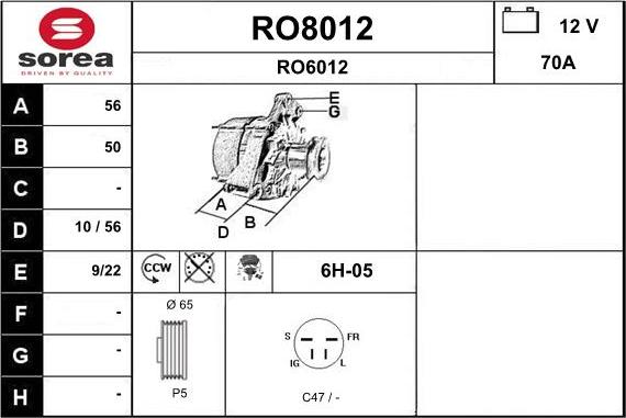 SNRA RO8012 - Alternator furqanavto.az