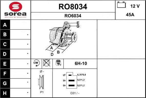 SNRA RO8034 - Alternator furqanavto.az