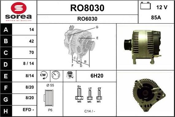 SNRA RO8030 - Alternator furqanavto.az