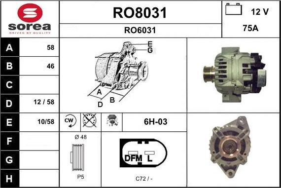 SNRA RO8031 - Alternator furqanavto.az