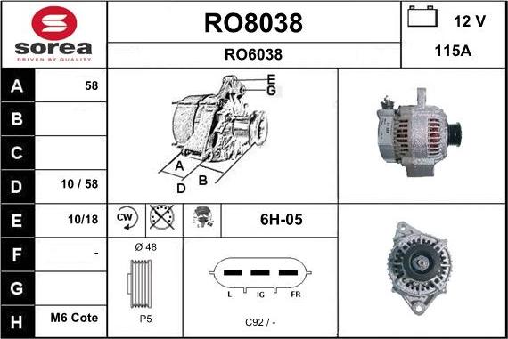 SNRA RO8038 - Alternator furqanavto.az
